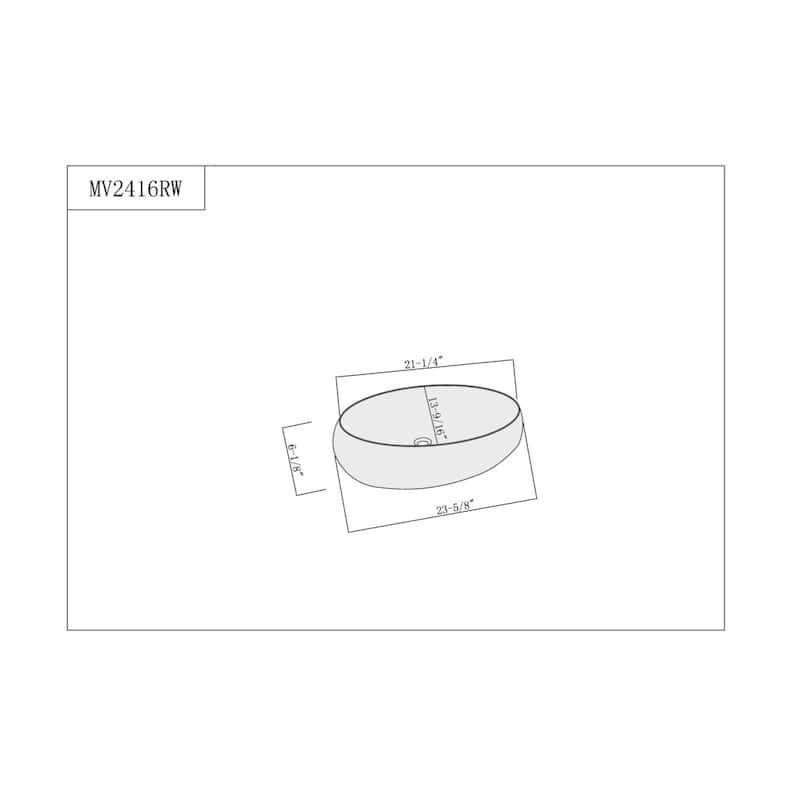 Fine Fixtures Vitreous China Bulging Oval White Vessel Sink