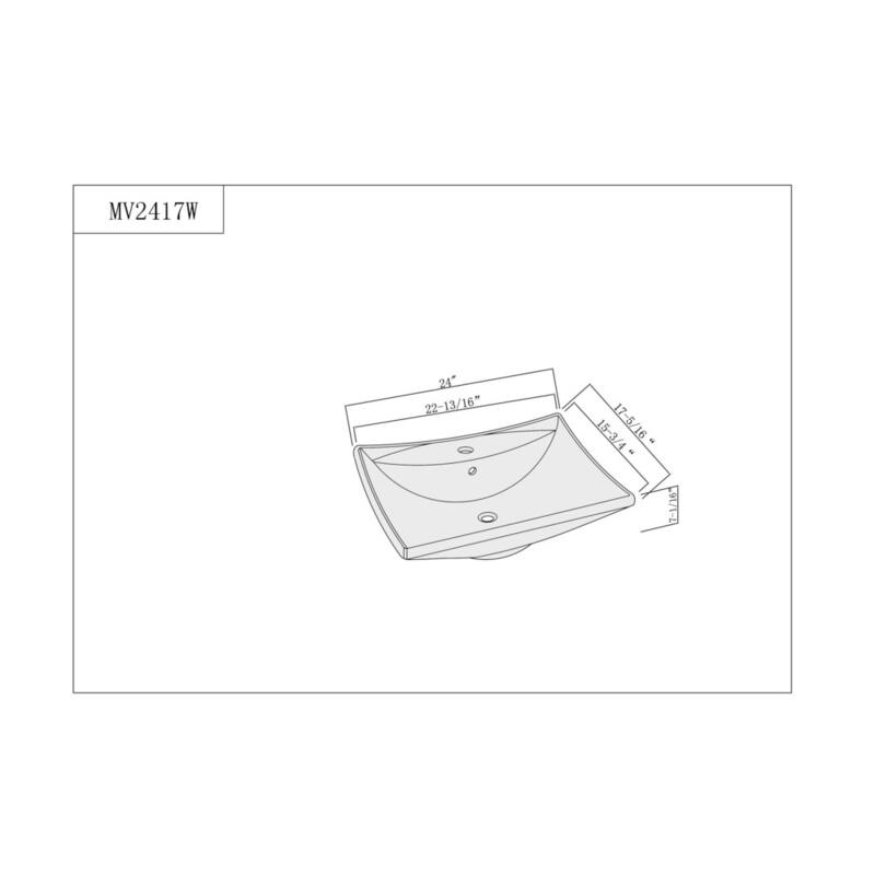 Fine Fixtures Vitreous China Beveled Rectangle White Vessel Sink