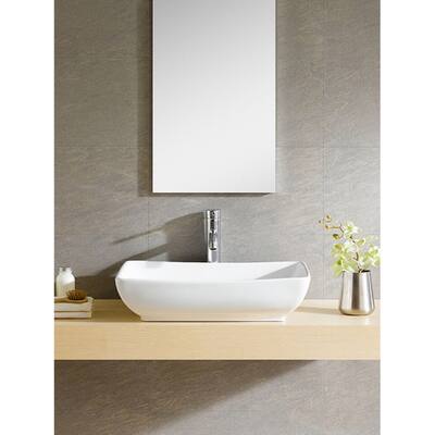 Fine Fixtures Vitreous China Oblong White Vessel Sink