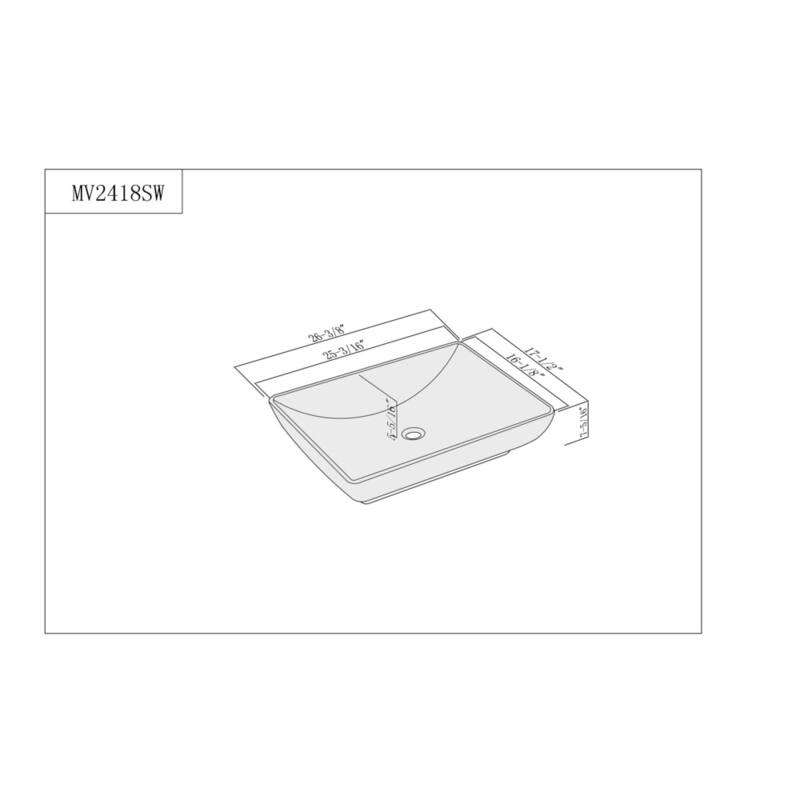 Fine Fixtures Vitreous China Oblong White Vessel Sink
