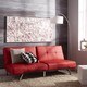 Abbyson Aspen Red Bonded Leather Foldable Futon Sleeper Sofa - Thumbnail 8
