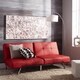 Abbyson Aspen Red Bonded Leather Foldable Futon Sleeper Sofa - Thumbnail 0