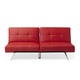 Abbyson Aspen Red Bonded Leather Foldable Futon Sleeper Sofa - Thumbnail 4