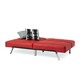 Abbyson Aspen Red Bonded Leather Foldable Futon Sleeper Sofa - Thumbnail 7