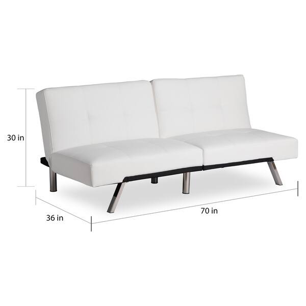 Shop Abbyson Aspen Ivory Bonded Leather Foldable Futon