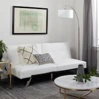 Abbyson Aspen Ivory Bonded Leather Foldable Futon Sleeper Sofa