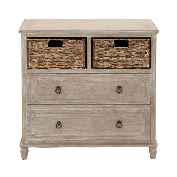 Farmhouse 32 X Inch Wooden 2 Basket Dresser By Studio 350 32 X Inch Wooden 2 Basket Dresser