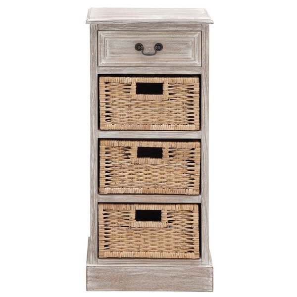 Shop Wooden Light Brown 36inch 3basket Storage Free