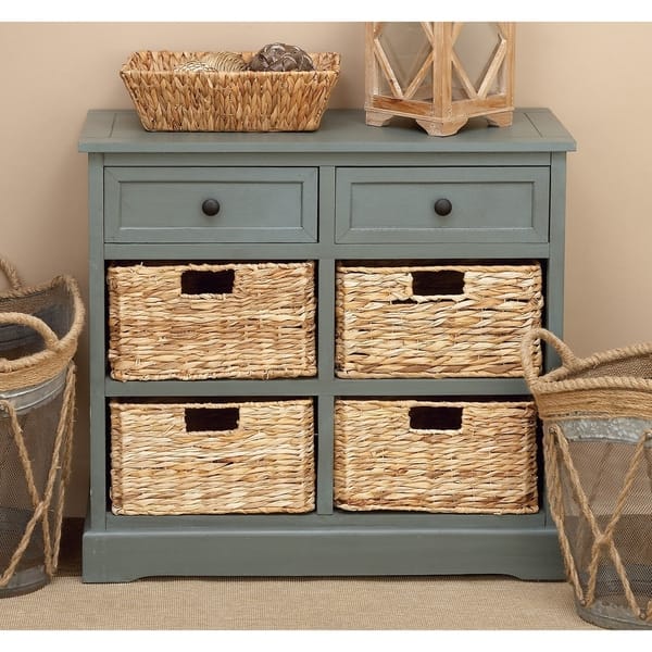 Wicker 4-basket Cabinet