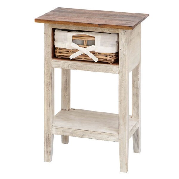 Shop Solid Wood Rattan Accent Table Free Shipping Today Overstock