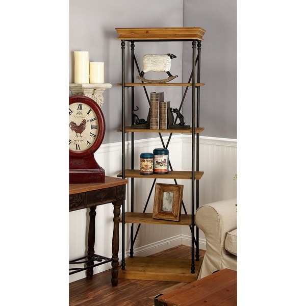 Farmhouse 72 x 24 Inch Brown Tiered Storage Shelf by Studio 350