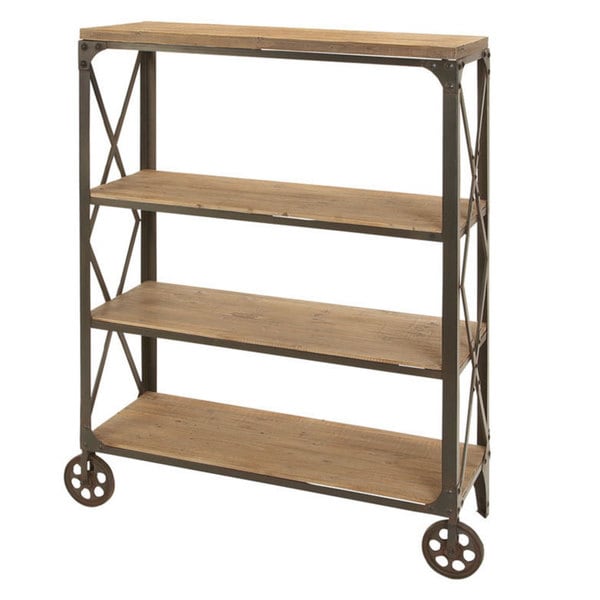 Wood/ metal Rolling Shelf with Casters Free Shipping Today