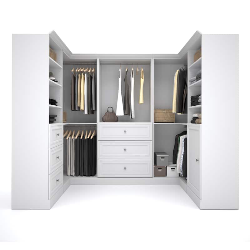 Versatile 108W U-Shaped Walk-In Closet Organizer by Bestar - White
