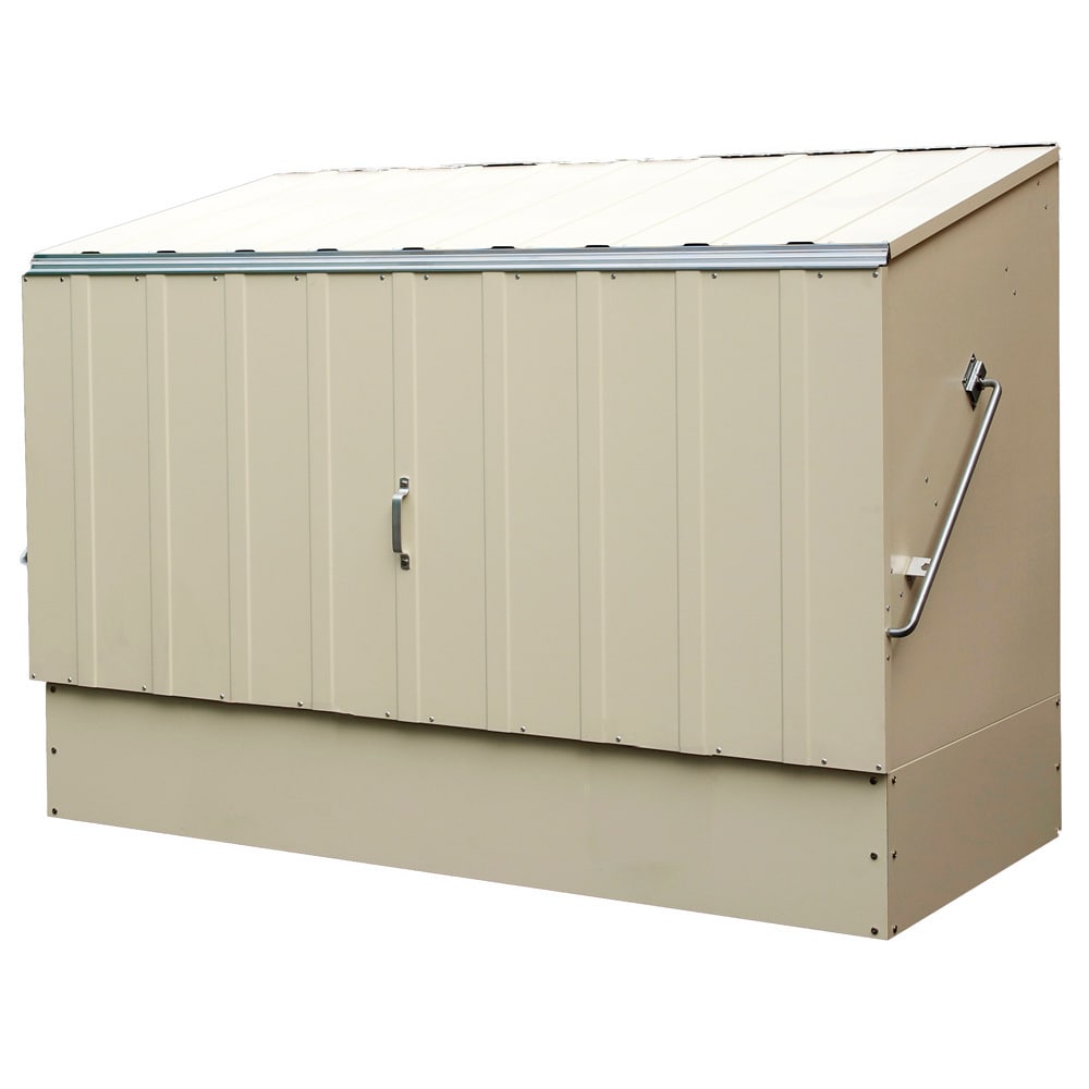 trimetals cream outdoor heavy duty steel bicycle storage locker