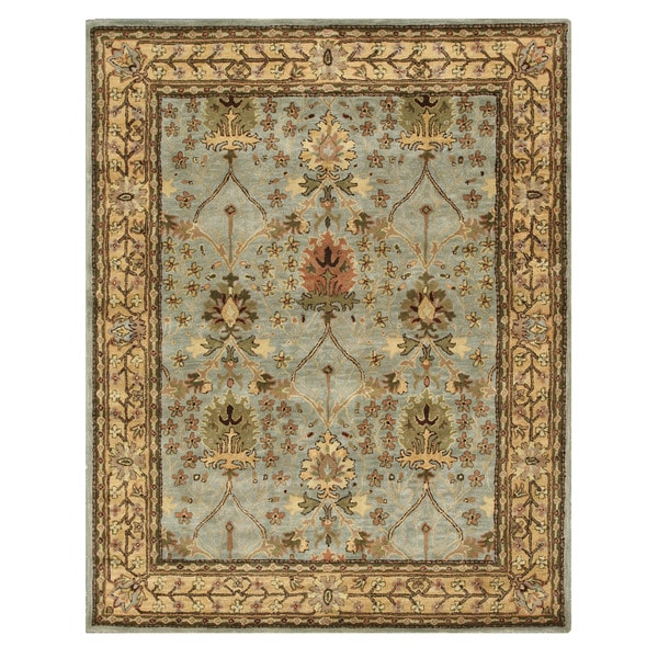 Hand-tufted Wool Blue Traditional Oriental Morris Rug (5' x 8')