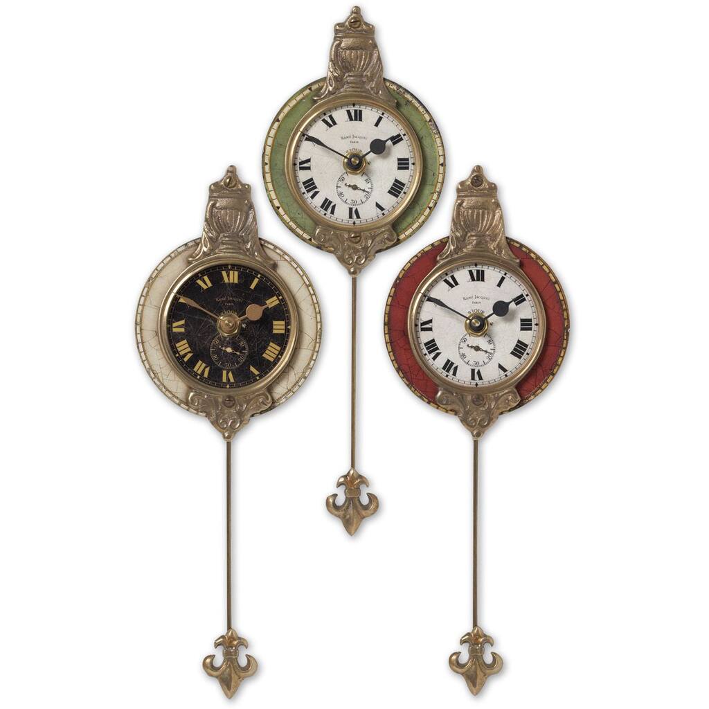 Uttermost Small Monarch Wall Clocks (Set of 3)