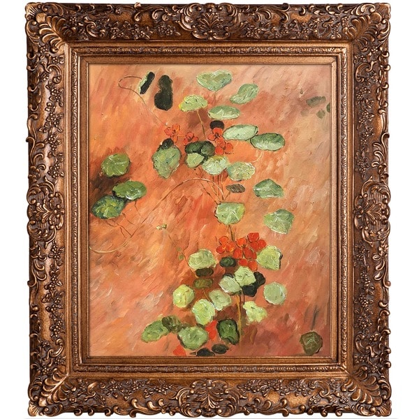 Gustave Caillebotte 'Nasturces' Hand-painted Framed Canvas Art