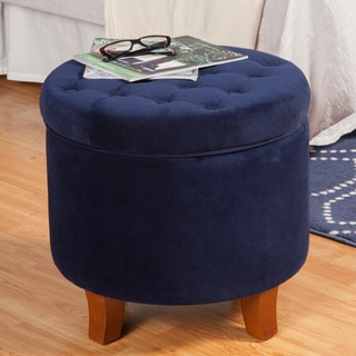 Hare Large Button-tufted Round Storage Ottoman