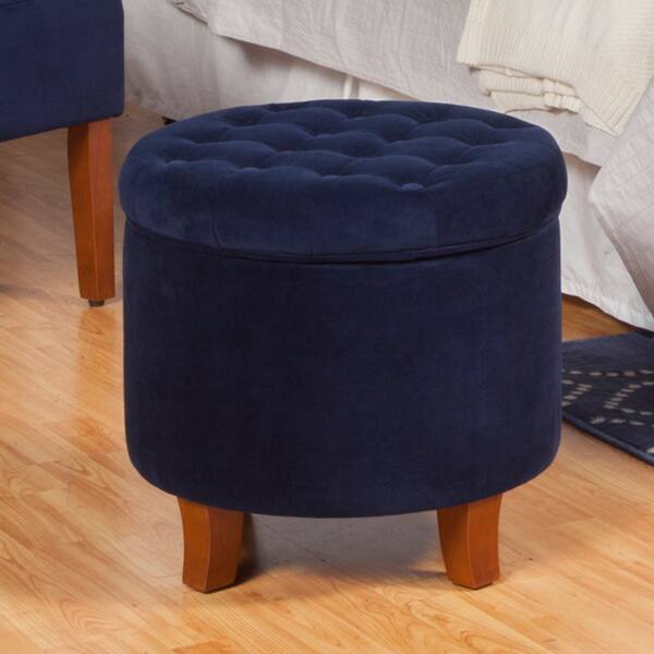Carson Carrington Hare Button-tufted Round Storage Ottoman