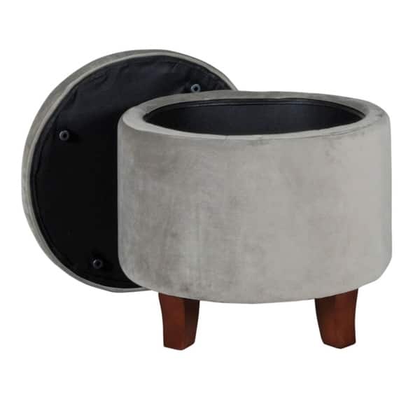 Carson Carrington Hare Button-tufted Round Storage Ottoman