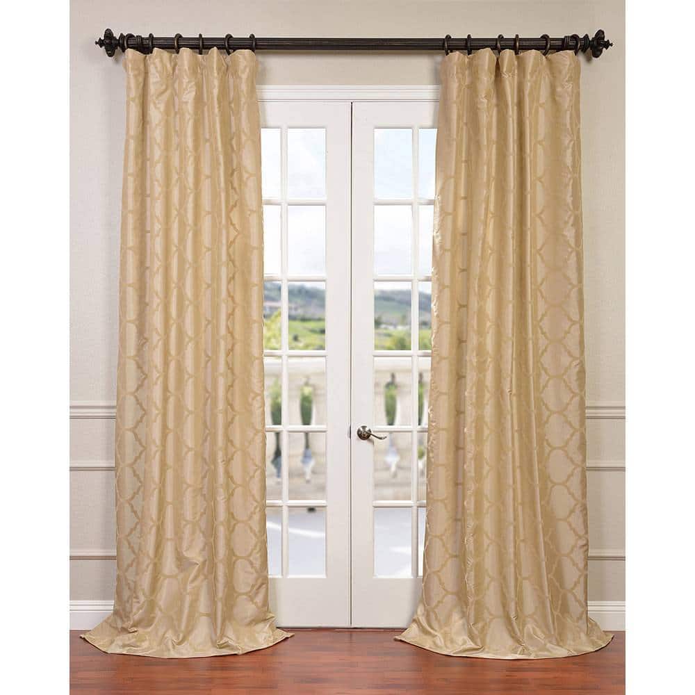 Exclusive Fabrics Marakesh Flocked Faux Silk Taffeta Curtain (1 Panel)