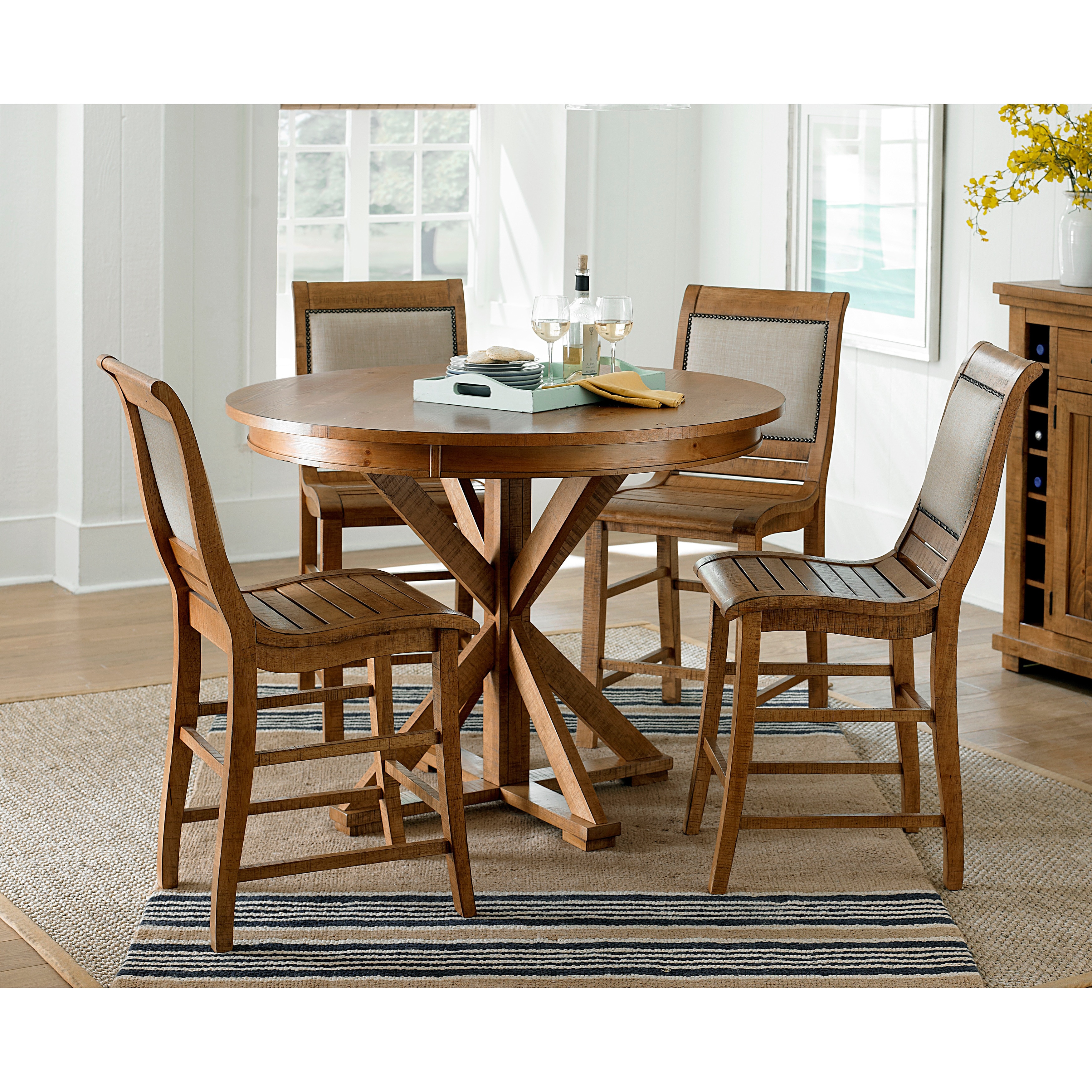 Willow Distressed Round Counter Height Dining Table  