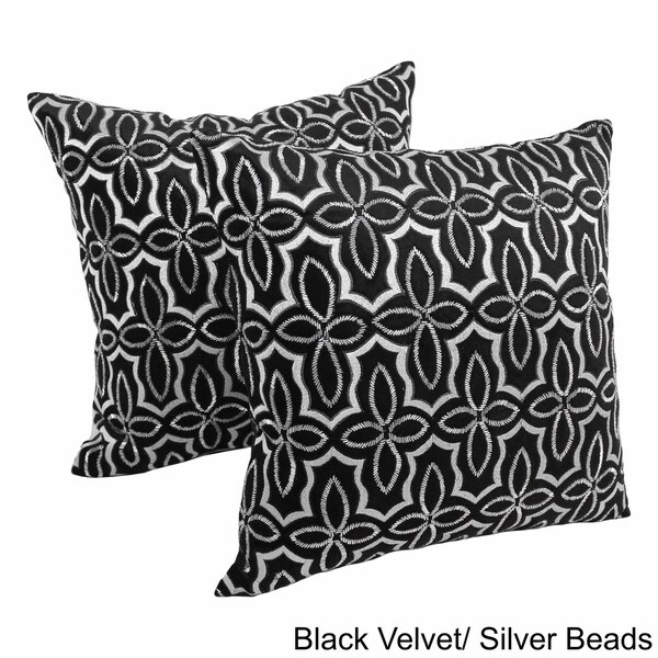 black beaded pillow