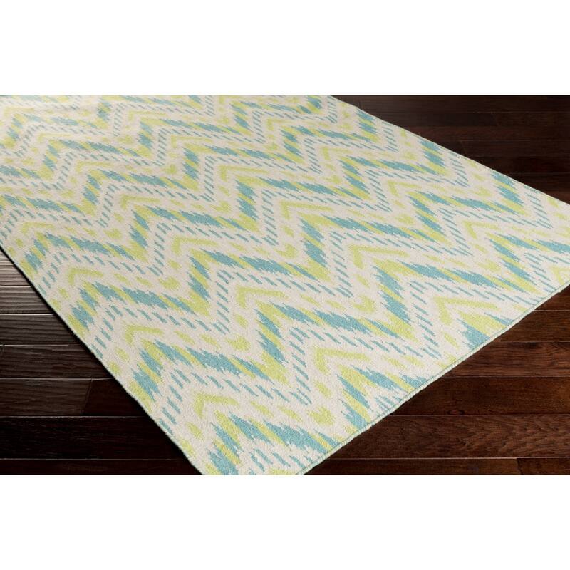 Hand-woven Lia Reversible Chevron Wool Area Rug