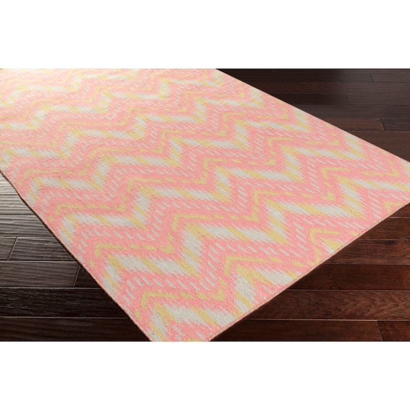 Hand-woven Lia Reversible Chevron Wool Area Rug