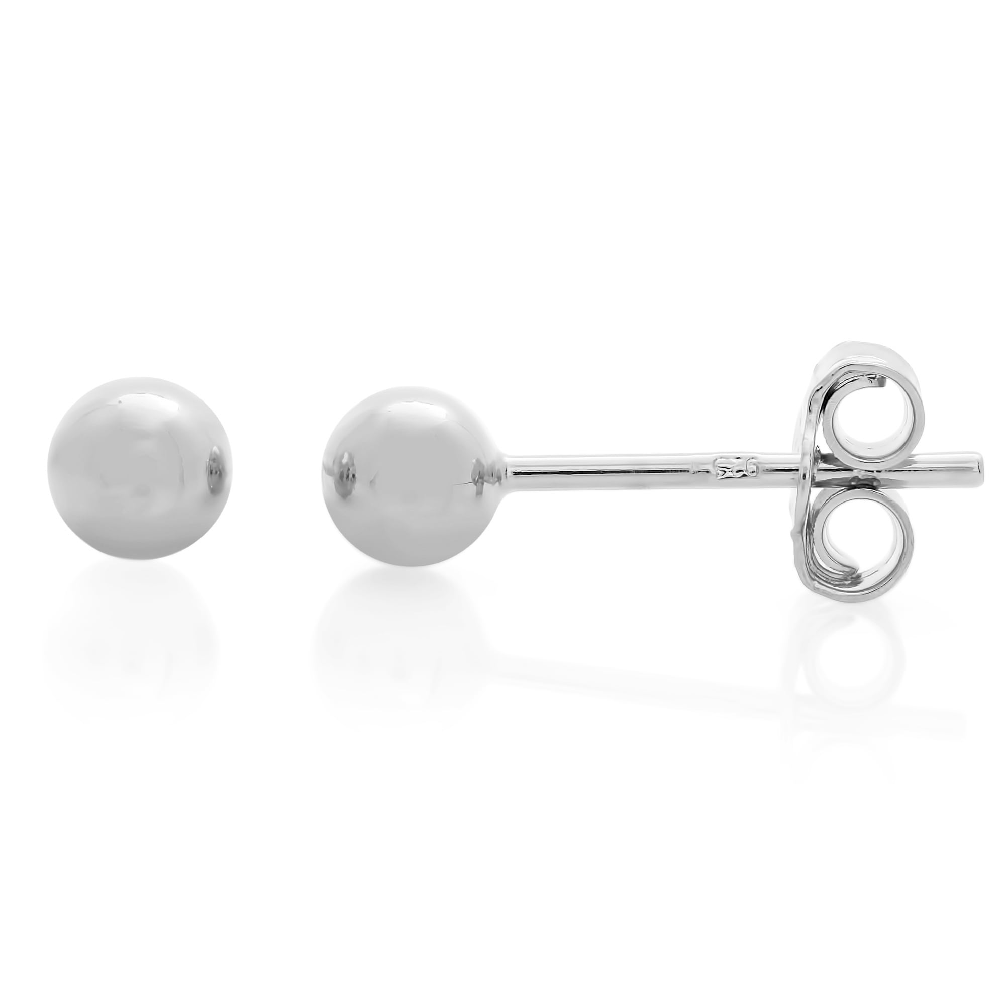 silver ball stud earrings