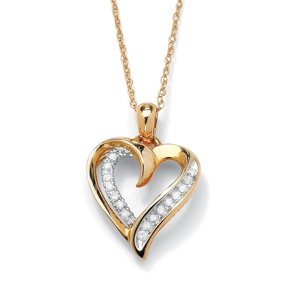 10k gold heart pendant with diamonds