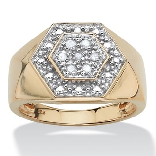 PalmBeach Men's Round-cut Diamond Hexagon Ring (G-H, I2-I3)