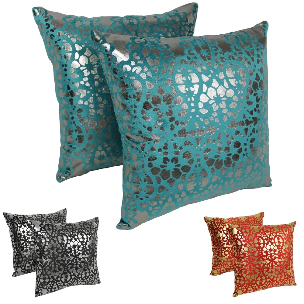 Artisan Pillows 18-inch Indoor/Outdoor Geometric Paisley in Blue Red -  Throw Pillow (Set of 2) - Bed Bath & Beyond - 17008335