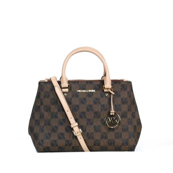 MICHAEL Michael Kors MK Signature Checkerboard Sutton Medium Satchel