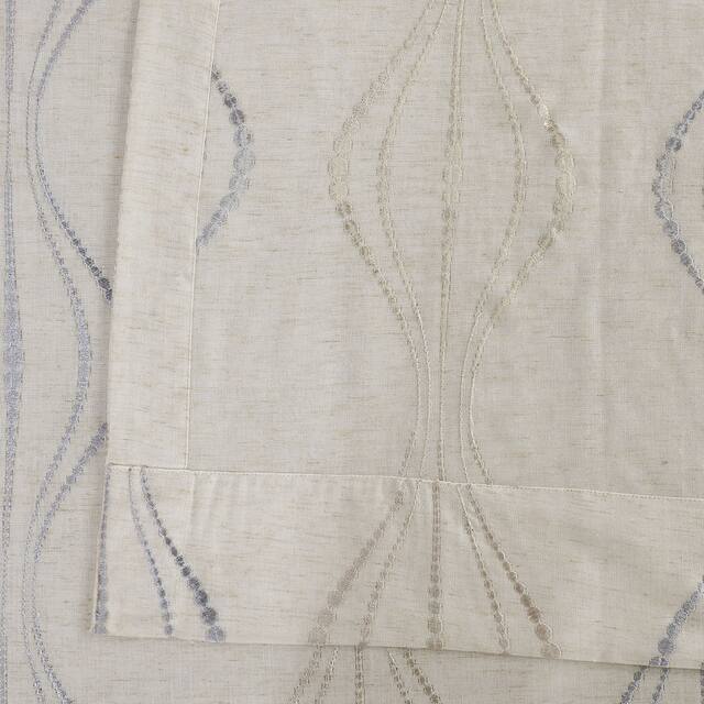 Exclusive Fabrics Suez Embroidered Faux Linen Sheer Curtain (1 Panel)