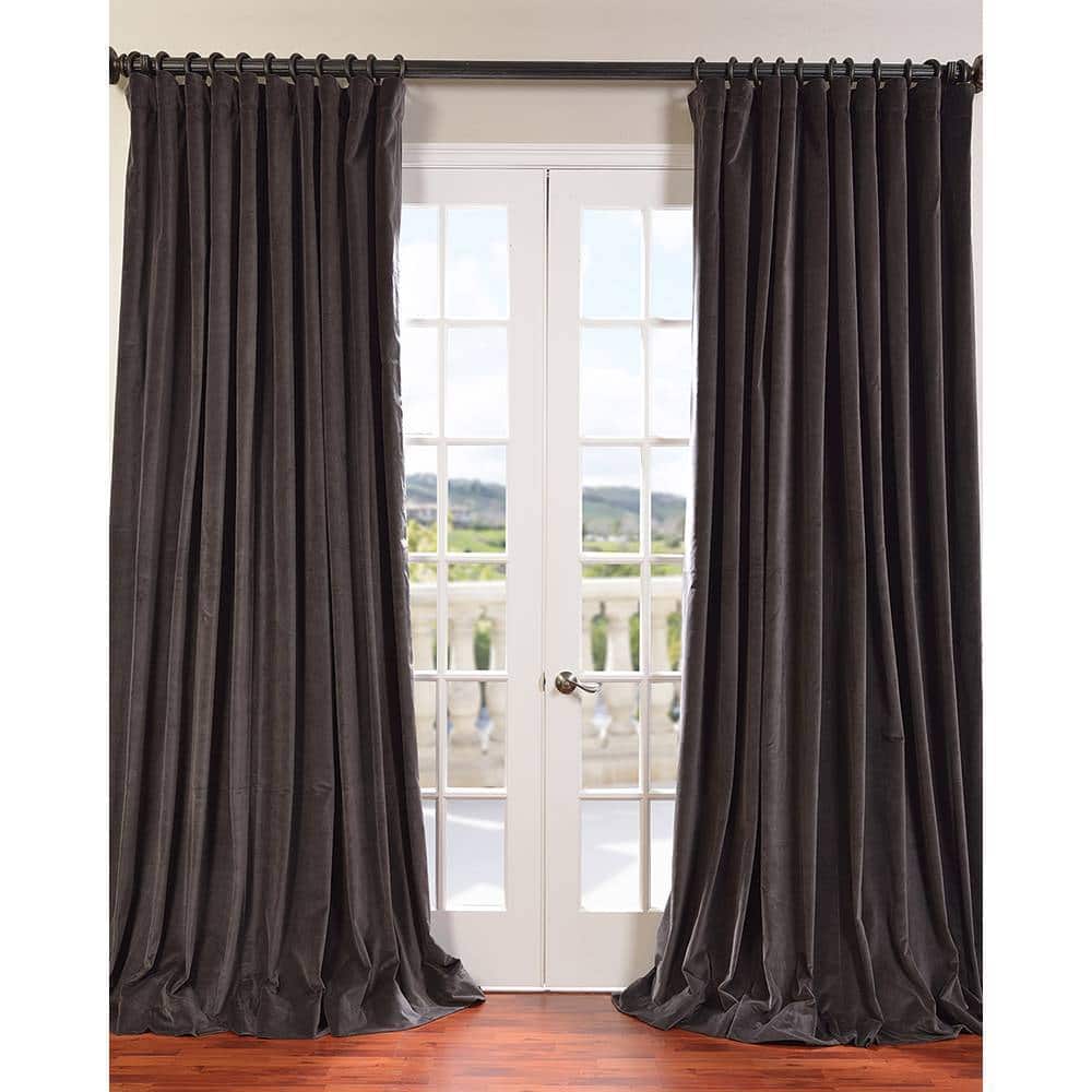 Exclusive Fabrics Extra Wide Vintage Cotton Velvet Curtain (1 Panel)