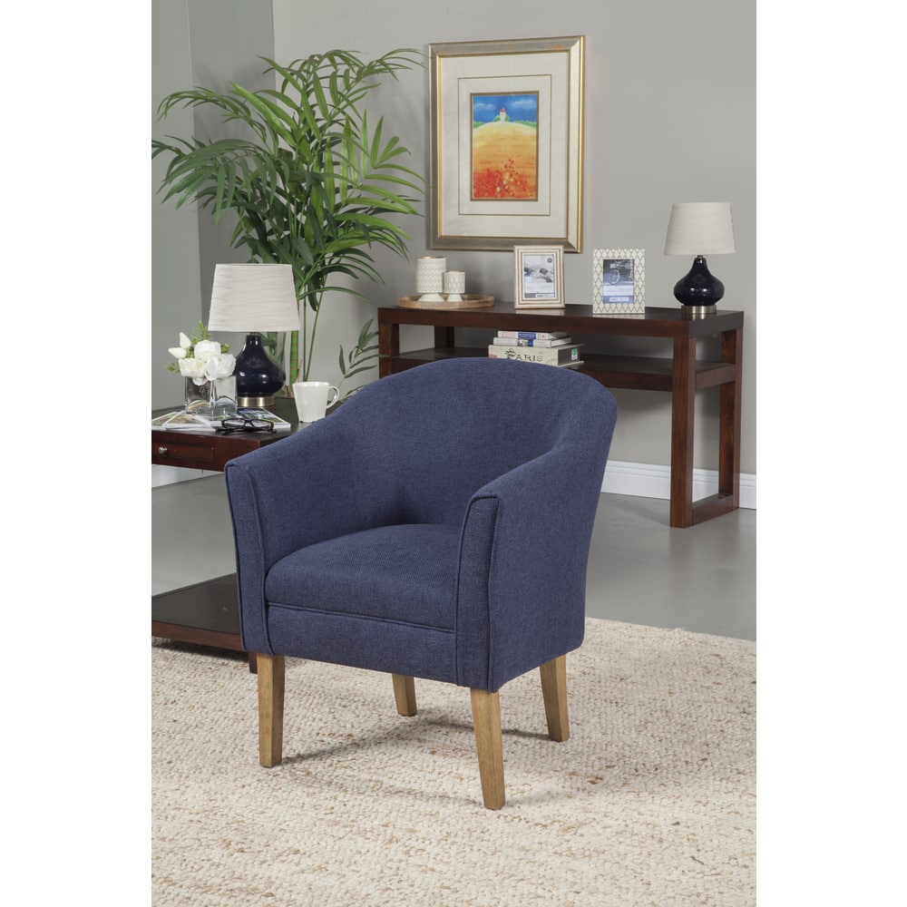 Porch & Den Kingswell Navy Chunky Textured Accent Chair