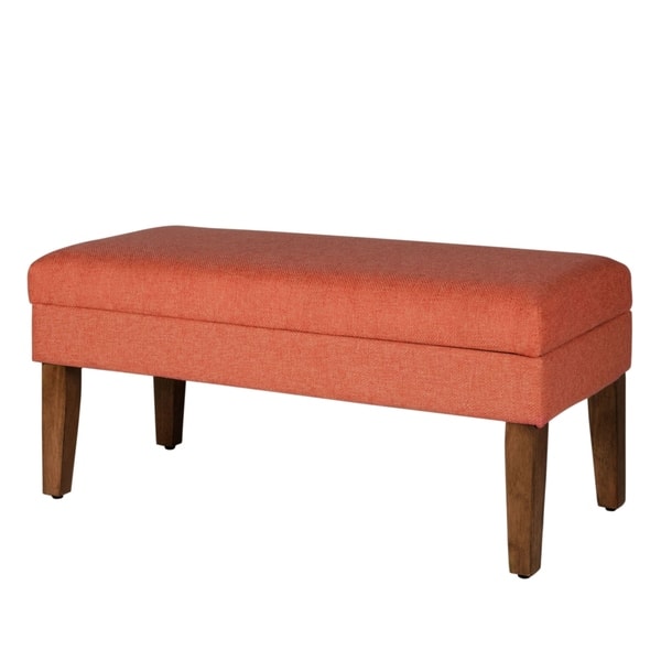 Shop Homepop Mango Coral Chunky Textured Decorative Storage Bench