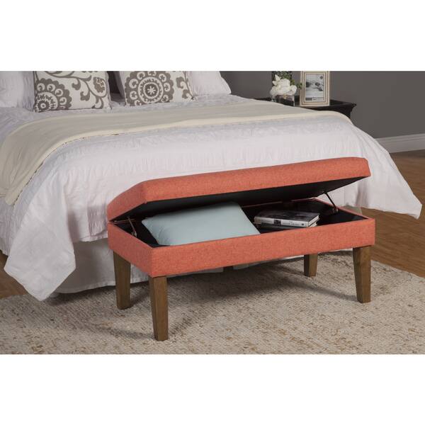 Shop Homepop Mango Coral Chunky Textured Decorative Storage Bench