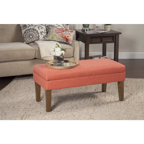 Shop Homepop Mango Coral Chunky Textured Decorative Storage Bench