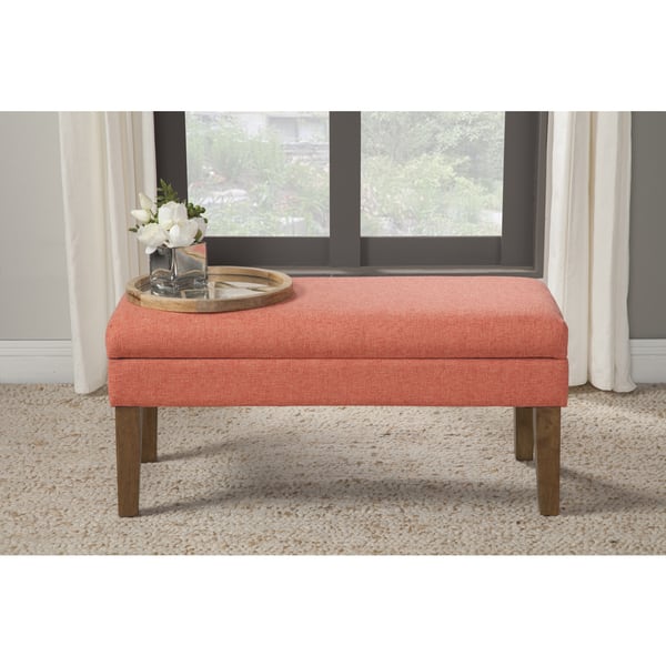 Shop Homepop Mango Coral Chunky Textured Decorative Storage Bench