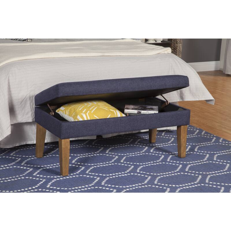HomePop Navy Chunky Textured Decorative Storage Bench