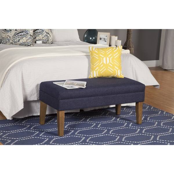 Shop Homepop Navy Chunky Textured Decorative Storage Bench On
