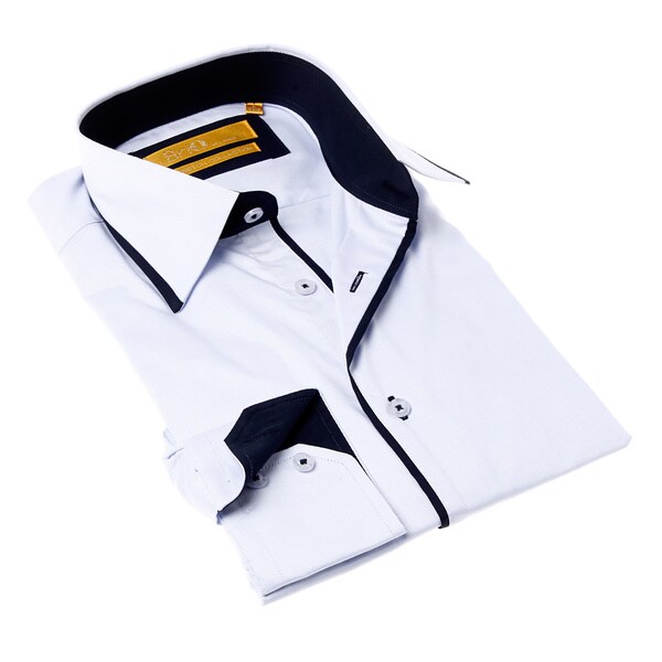 white shirt with blue design
