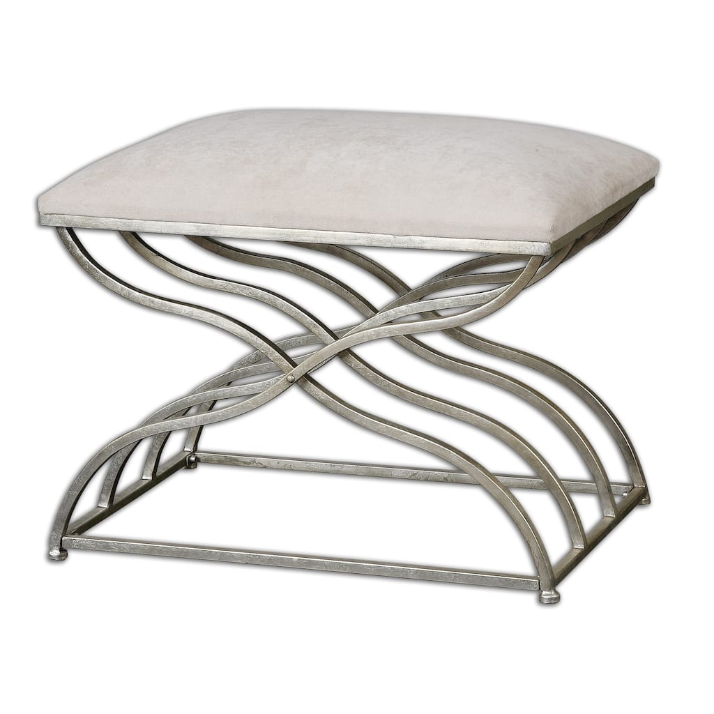 Uttermost Shea Satin Nickel Metal Bench