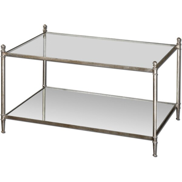 Shop Uttermost Gannon Mirored Glass Coffee Table Free