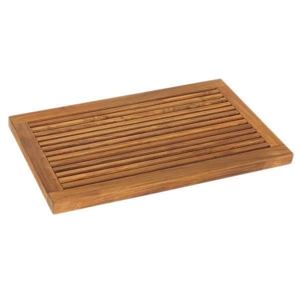 teak bathroom mat