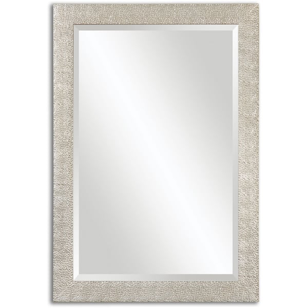 slide 1 of 1, Uttermost Porcius Antiqued Silver Bevelled Mirror - Antique Silver - 29x41x0.75
