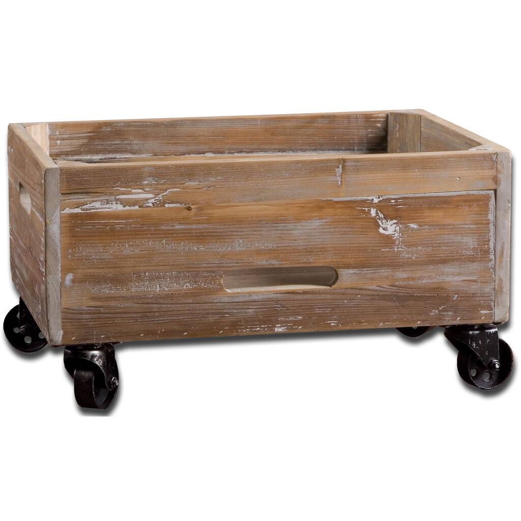 Uttermost Stratford Reclaimed Wood Rolling Box