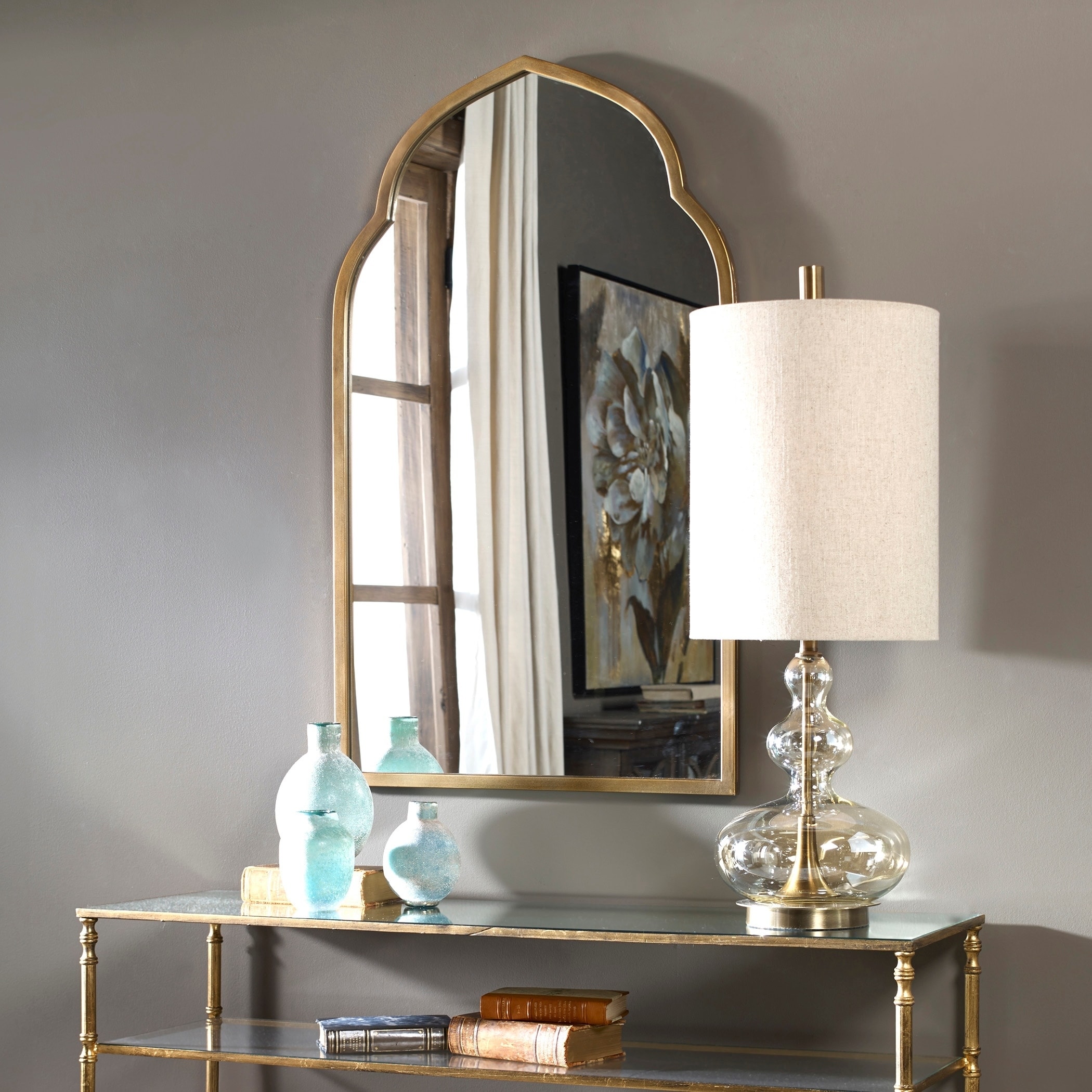 Uttermost Kenitra Gold Arch Decorative Wall Mirror - Antique Silver -  24x40x1.125 - Bed Bath & Beyond - 9729325